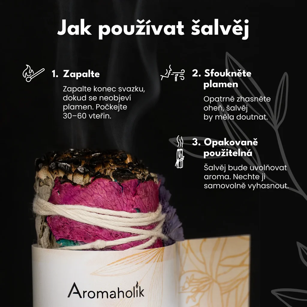 Bílá šalvěj 7 čaker (Svazek 10 cm)